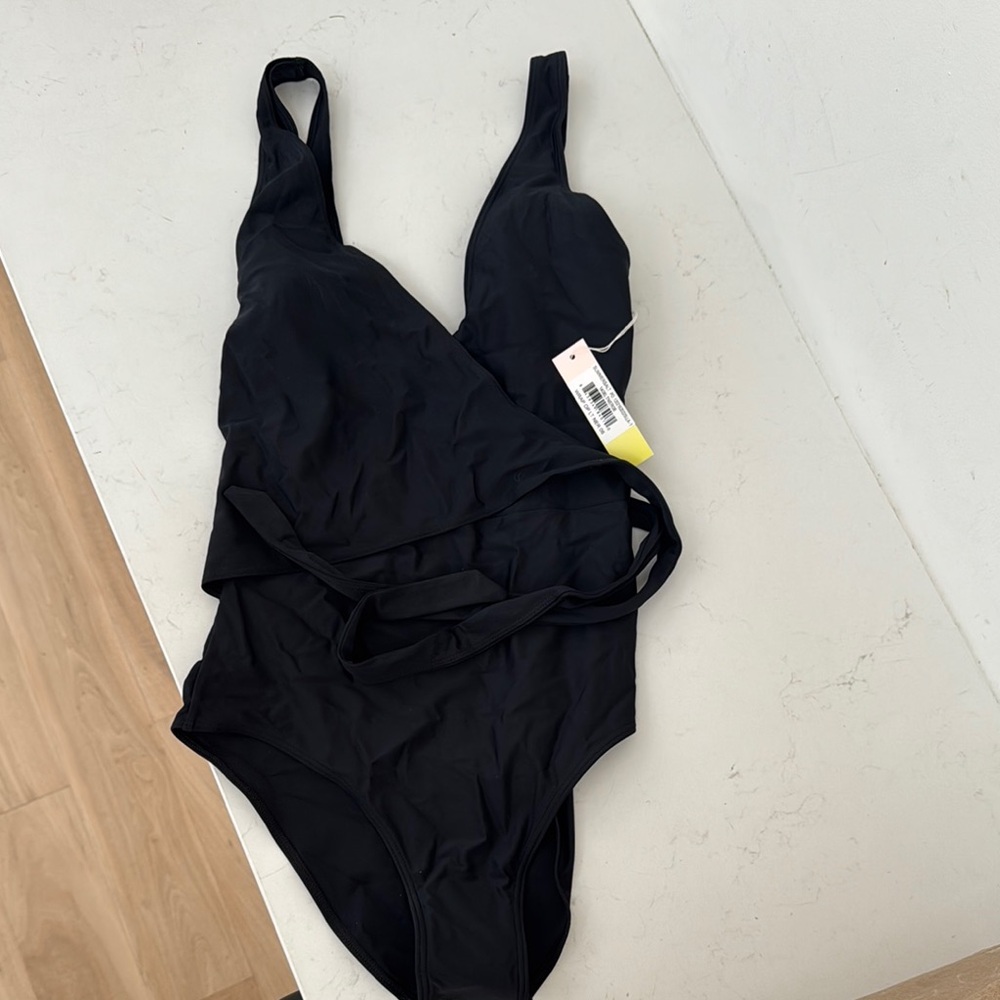 Summersalt Charcoal Wrap One-Piece Swimsuit